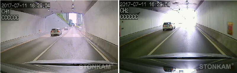 1080P ADAS高级车载驾驶辅助系统 - WDR 隧道效果对比