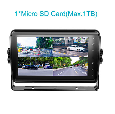 10.1寸高清无线四分割车载录像监控显示器