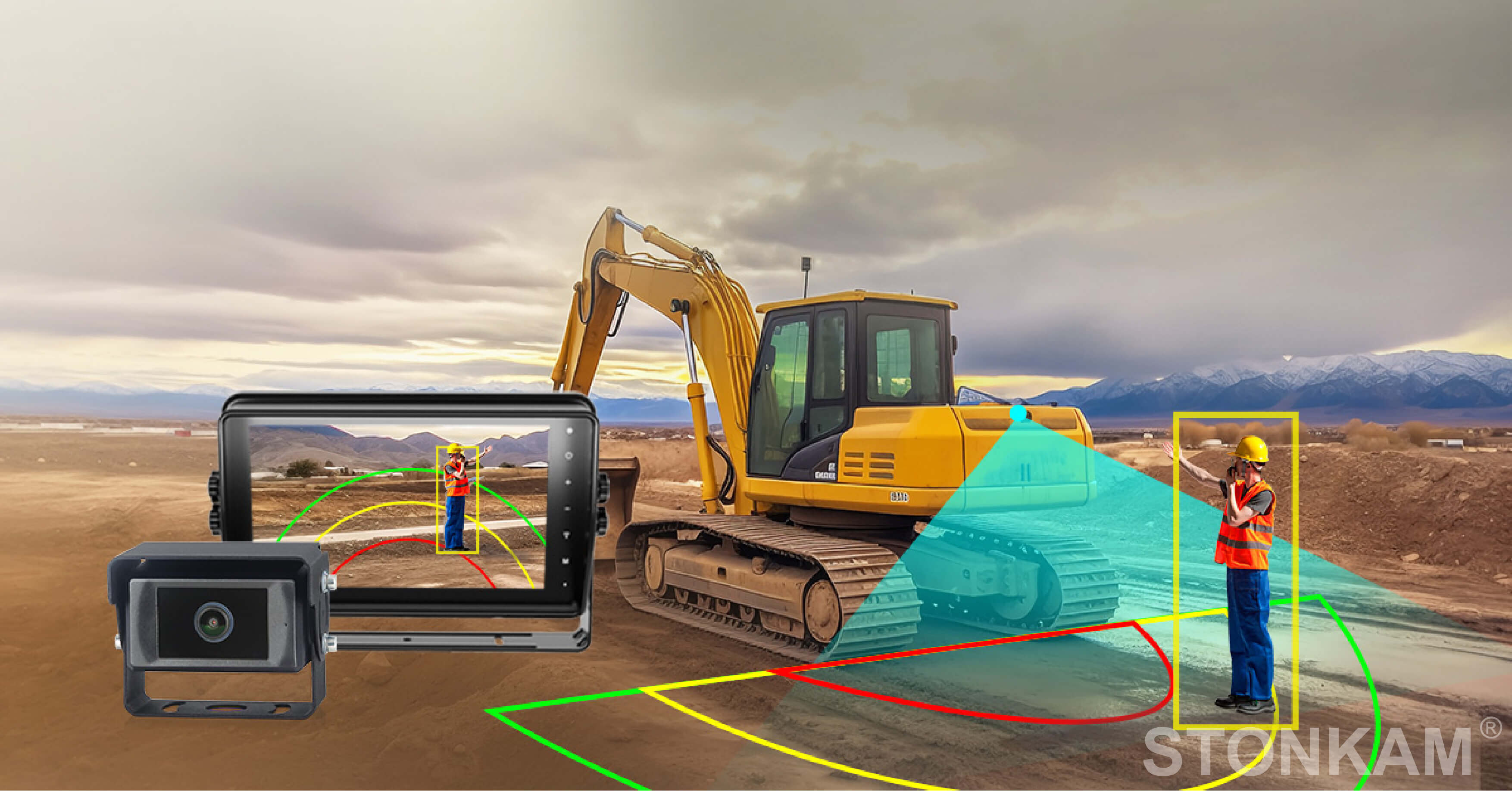 挖掘机车辆盲区监测